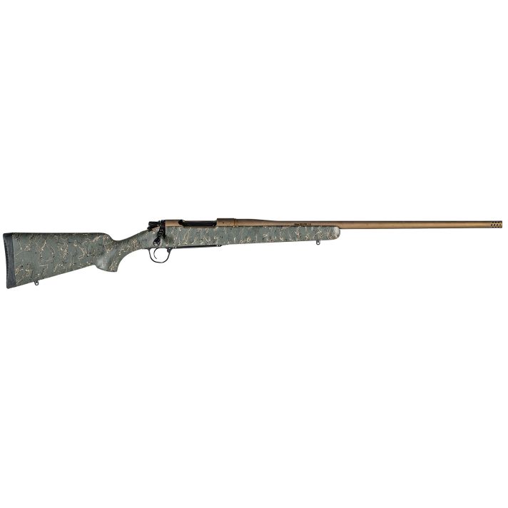 Christensen Arms 8010200900 Mesa Long Range 300 Win Mag 3+1 26" Threaded Barrel, Burnt Bronze Cerakote, Green with Black/Tan Webbing Stock