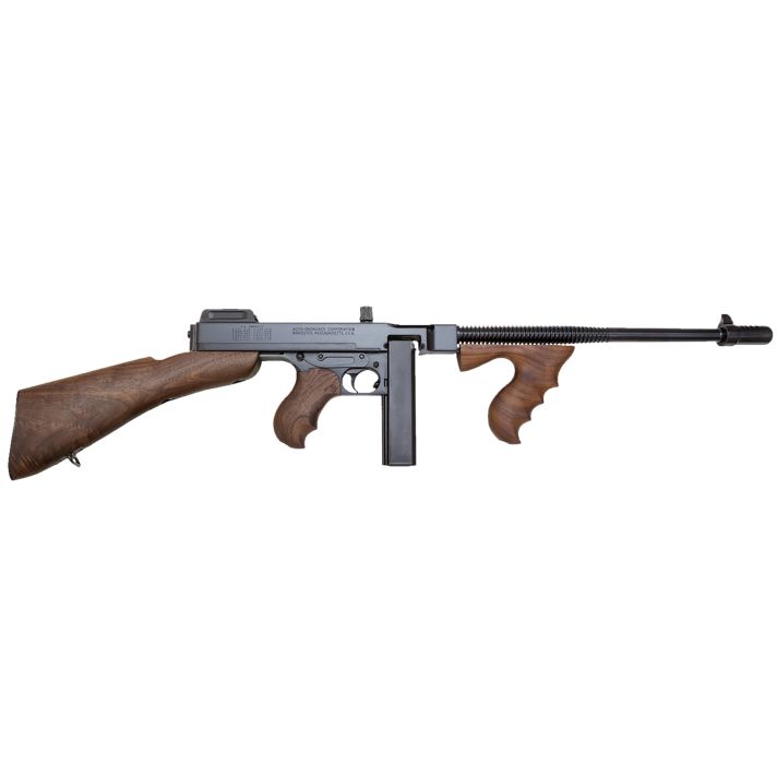 Thompson T1B14 1927A-1 Deluxe 45 ACP Caliber with 16.50" Barrel, 20+1 Capacity (Stick), Blued Metal Finish, Walnut Removable Fixed Stock & Wood Grip Right Hand