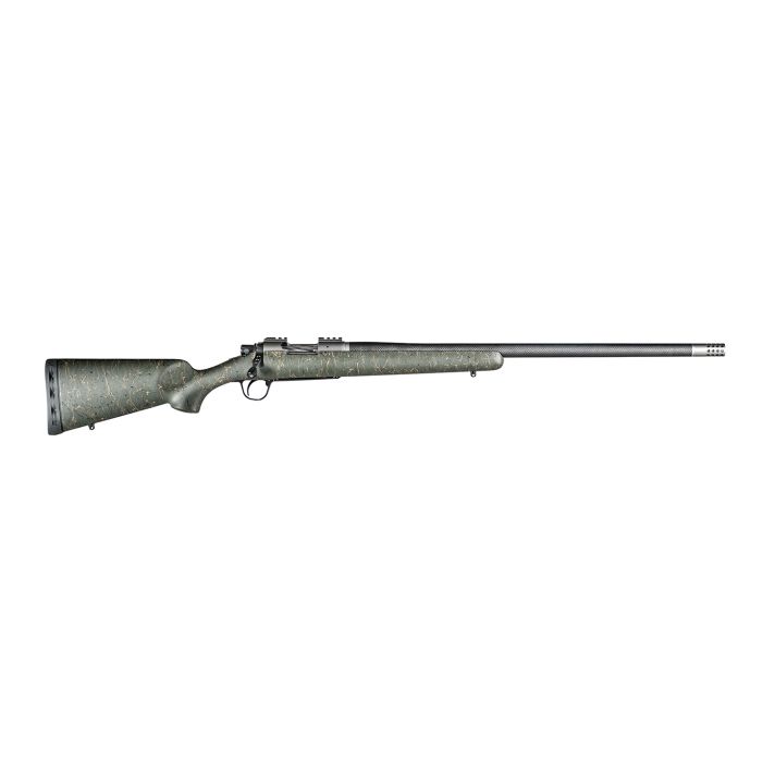 Christensen Arms CA10268H14233 Summit TIFull Size 6.5 Creedmoor 4+1, 24" Natural Titanium Steel Threaded Barrel, Natural Titanium Aluminum Receiver Green w/Black/Tan Webbing Fixed Sporter Stock