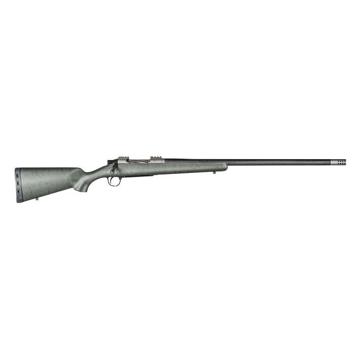 Christensen Arms CA10268315332 Summit TIFull Size 7mm Rem Mag 3+1, 26" Natural Titanium Steel Threaded Barrel, Natural Titanium Aluminum Receiver, Green w/Black Webbing Fixed Sporter Stock