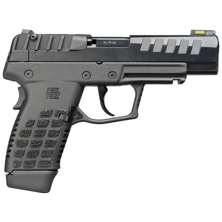 Kel-Tec P15BLK P15Compact Frame 9mm Luger 15+1 4" Black Steel Barrel, Black Nitride Serrated Steel Slide, Black Polymer Frame w/Picatinny Rail, Black Stippled Grip, Ambidextrous
