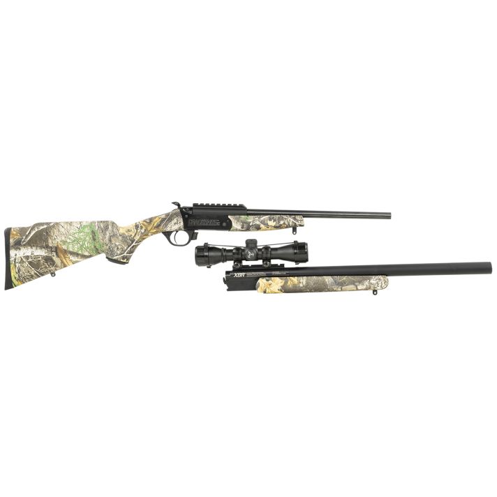 Traditions CRX62200621 Crackshot XBR Package 22 Cal/27 Long Cal 16.50"-20" Blued Barrel, Realtree Edge Stock Includes Two Barrels, 4x32 Scope, Three Firebolt Arrows