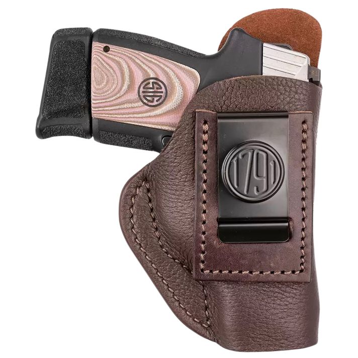 1791 Gunleather FCD3BRWL Fair ChaseIWB Size 03 Classic Brown Deer Hide Belt Clip Compatible w/Ruger LC9/Glock 42/43/43XLeft Hand
