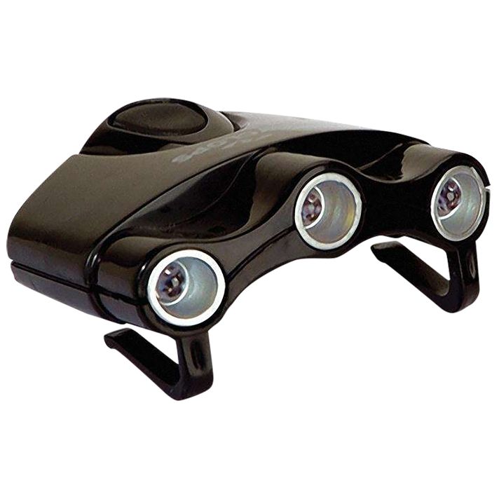 Cyclops CYCHC1W Orion Hat Clip Light 17.5 Lumens Green/White/UV LED Bulb Black Clip-On