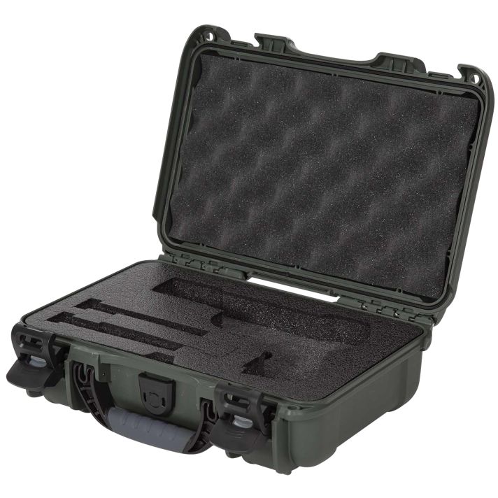 Nanuk 909CLASG6 909 Classic Gun Case Waterproof & Airline Approved Olive Polyethylene w/ Closed-Cell Foam 11.44" L x 7" W x 3.68" H Interior Dimensions