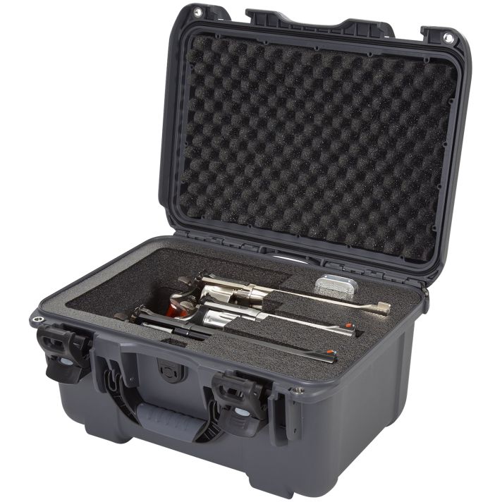 Nanuk 918REV07 918 3 Up Revolver Case Graphite Polymer w/ Foam Padding & Latches 14.90" L x 9.80" W x 8.60" H Interior Dimensions