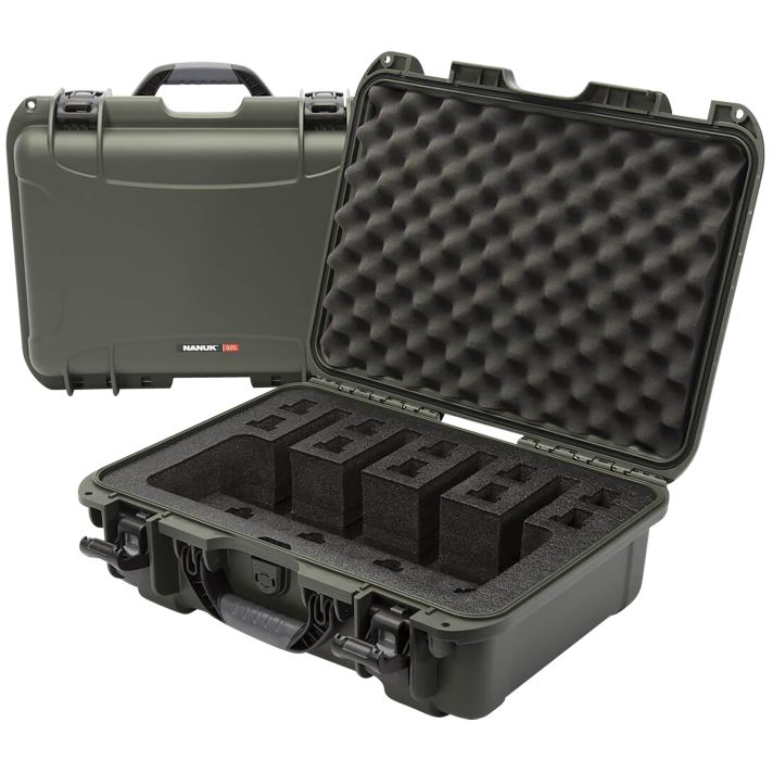 Nanuk 9254UP6 925 4 UP Pistol Case Waterproof Olive Resin w/ Closed-Cell Foam Padding 17" L x 11.80" W x 6.40" H Interior Dimensions
