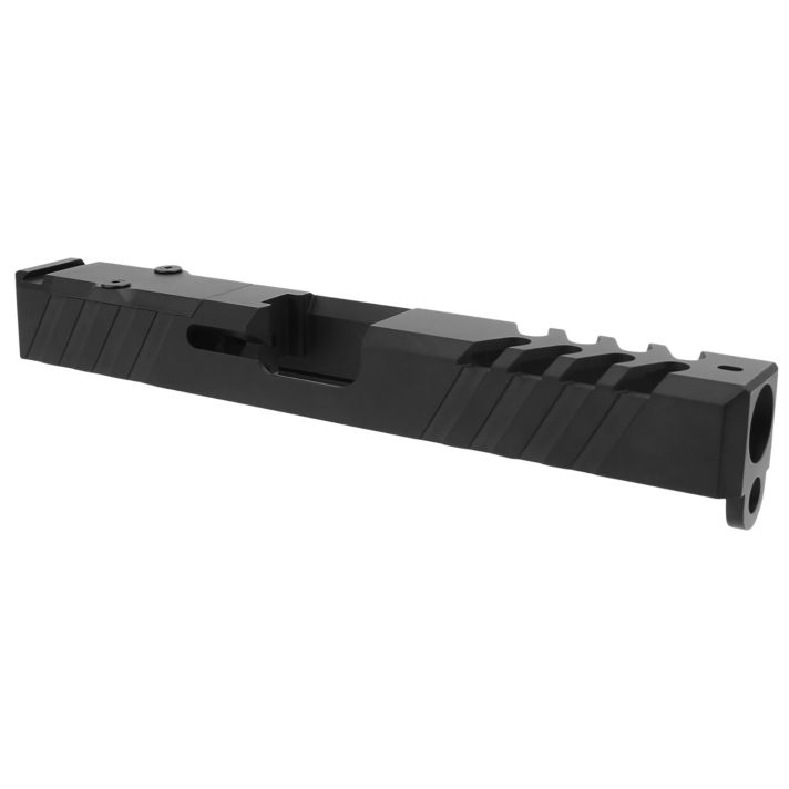 TacFireReplacement Slide9mm Luger Graphite Black Cerakote Stainless Steel with Optics Cut & Slide Ports for Glock 17 Gen3