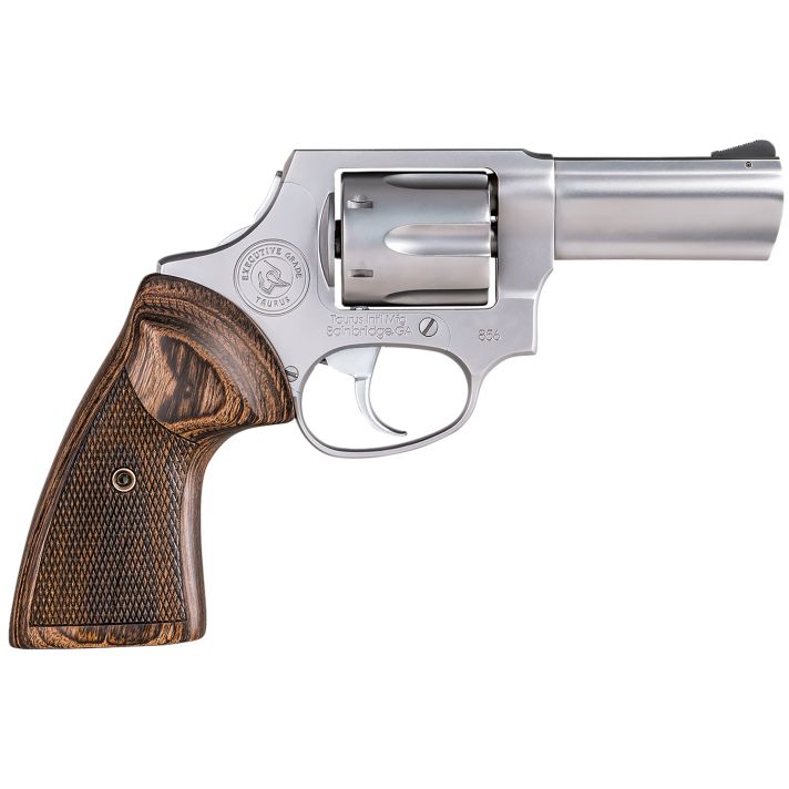 Taurus 2856EX39CH 856 Executive Grade 38 Special +P Caliber with 3" Barrel, 6rd Capacity Cylinder, Overall Polished Satin Stainless Steel Finish & Altamont Wood Grip