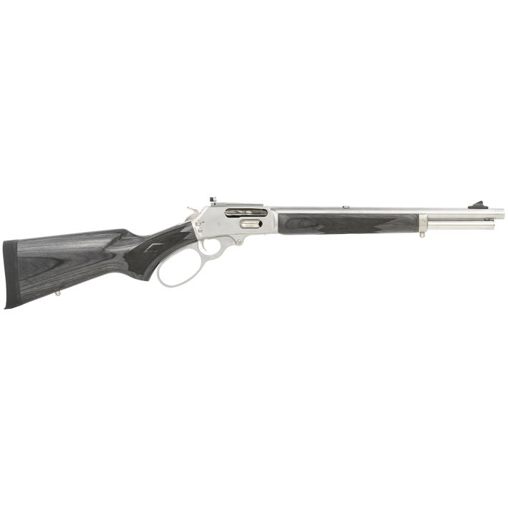 Marlin 70450 1895 Trapper Full Size 45-70 Gov 5+1 16.10" Polished Stainless Steel Threaded Barrel, Polished Stainless Stainless Steel Receiver, Fixed Black Laminate Stock