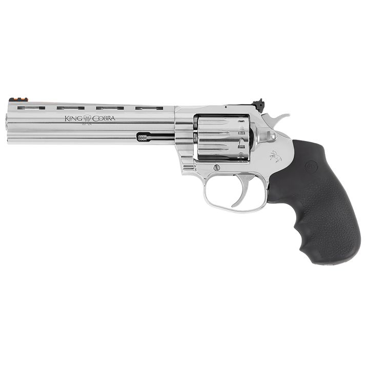 Colt Mfg KCOBRA22-SP6RFO King Cobra Target 22 LR 10rd 6" Stainless Steel Barrel, Cylinder & Frame, Black Hogue Overmolded Grips