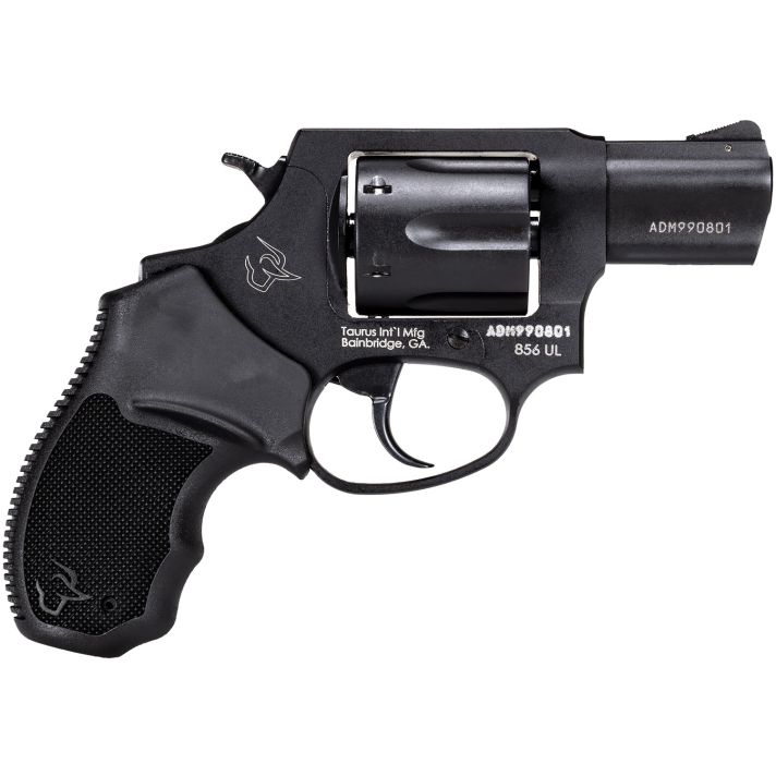 Taurus 285621UL 856 Ultra-Lite Small Frame 38 Special +P 6rd 2" Matte Black Carbon Steel Barrel & Cylinder, Matte Black Anodized Aluminum Frame, Black Finger Groove Rubber Grip