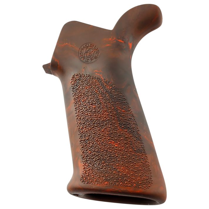 Hogue 15431 OverMolded Beavertail Made of Rubber With Red Lava Cobblestone Finish for AR-15, M16