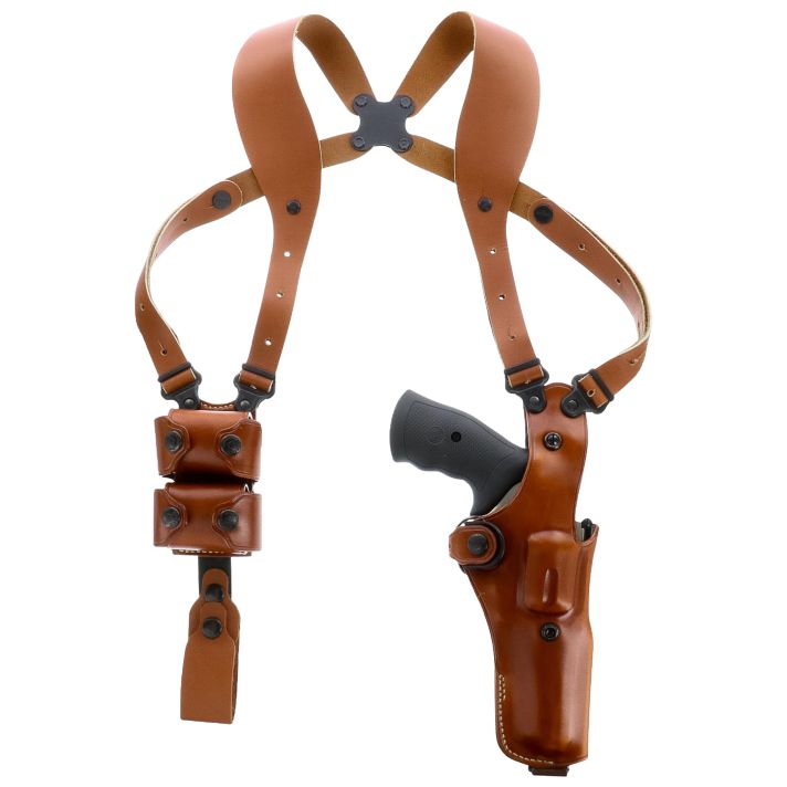 Galco VHS4104 VHS 4.0 Shoulder System Vertical Ambidextrous, Size Fits Chest Up To 56", Tan Leather, Fits L Frame S&W Model 686 (4" Barrel)