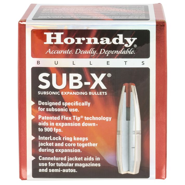 Hornady 30718 Sub-X30 Cal 308 Cal 175 gr Subsonic eXpanding 100 Per Box/ 15 Case