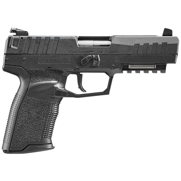 FN 66101276 Five-seveN MRD 5.7x28mm 10+1 4.80" Black Steel Barrel, Black Optic Ready/Serrated Steel Slide & Polymer Frame w/Picatinny Rail, Black Textured Polymer Grip, Ambidextrous