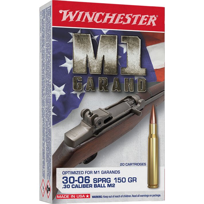 Winchester Ammo WIN3006M2 Active Duty M2 30-06Springfield 150gr Full Metal Jacket 20 Per Box/10 Case