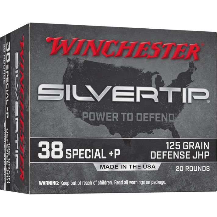 Winchester Ammo W38PST Silvertip38Special+P 125gr Silvertip Jacket Hollow Point 20 Per Box/10 Case
