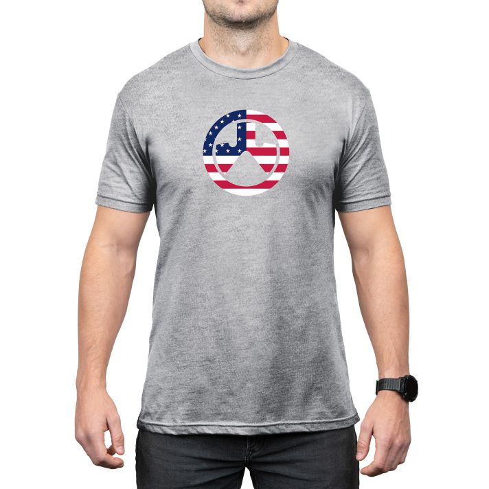 Magpul MAG1281030S Independence IconAthletic Gray Heather Cotton/Polyester Short Sleeve Small