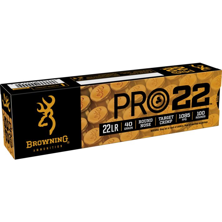 Browning Ammo B194122101 Pro2222LR 40gr Lead Round Nose 100 Per Box/20 Case