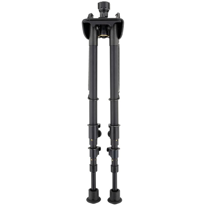 Harris Bipods S-25CP Swivel 25C Picatinny, 13.50-27", Black Steel/Aluminum, Rubber Feet