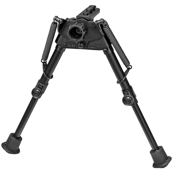 Harris Bipods S-BR2M-LOK Swivel BR M-LOK, 6-9", Black Steel/Aluminum, Self-Leveling Legs, Rubber Feet