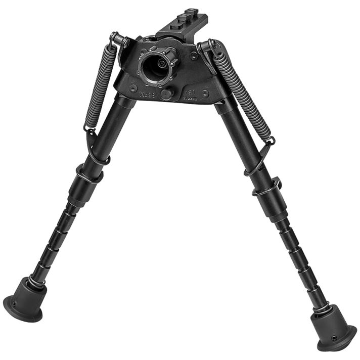 Harris Bipods S-BRMM-LOK Swivel BR M-LOK, 6-9", Black Steel/Aluminum, Notched Legs, Rubber Feet