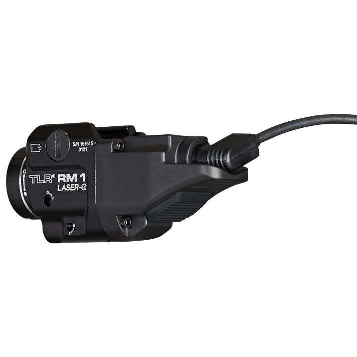 Streamlight 69443 TLR-1 RM w/Laser Black Anodized Aluminum, 500 Lumens White LED Bulb/Green Laser, 210 Meters Beam, Picatinny Rail Mount