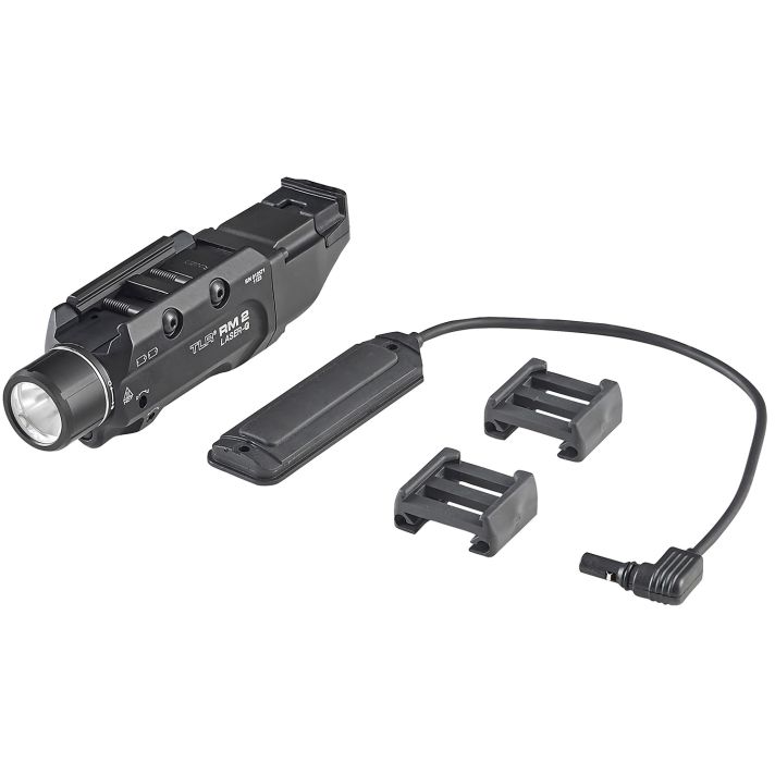 Streamlight 69453 TLR-2 RM w/Laser Black Aluminum, 1000 Lumens White LED Bulb/Green Laser, 297 Meters Beam, Picatinny Rail Mount