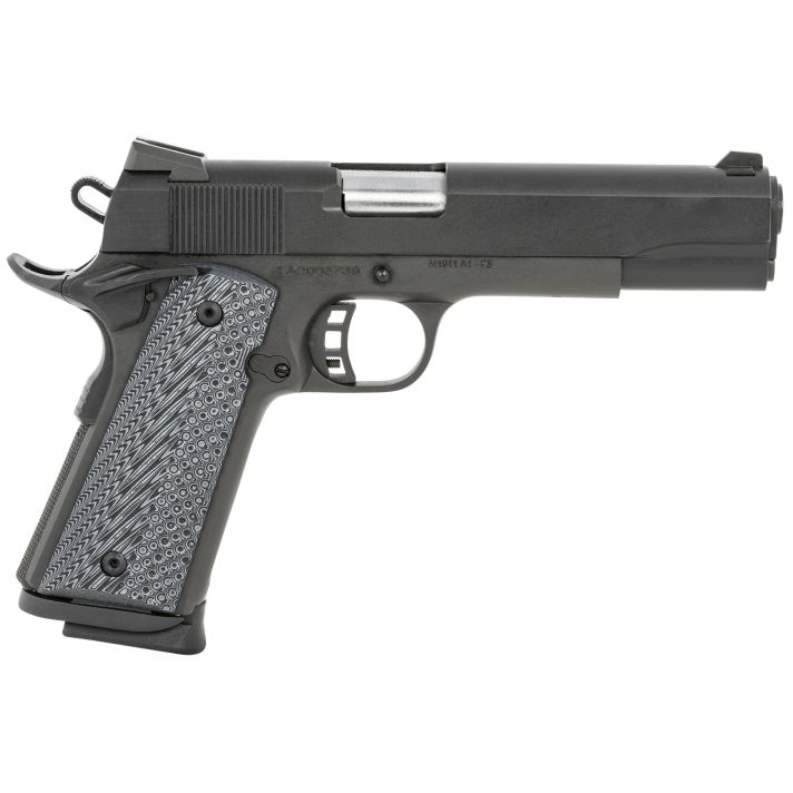 Taylors & Company 230058 1911 Tactical Full Size 9mm Luger 8+1, 5" Stainless Steel Barrel, Black Parkerized Serrated Slide, Black Parkerized Steel Frame w/Beavertail, Black/Gray G10 Grip