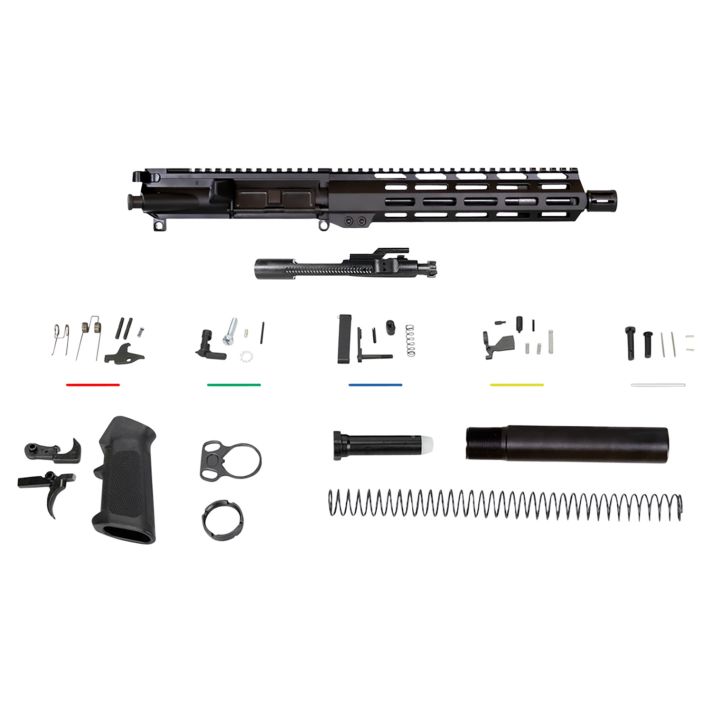 Aim Sports AR5CUB9 Complete Build Kit5.56x45mm NATO 10.50" Black Nitride Barrel 7075-T6 Aluminum Black Anodized Receiver 10" M-LOK Handguard for AR-15
