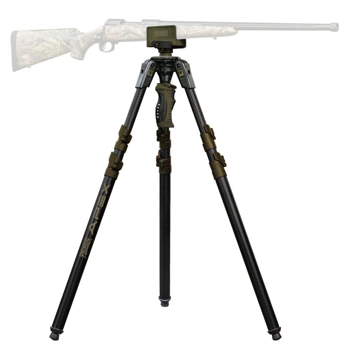 Primos 65900 Trigger Stick Apex Tripod made of Aluminum with Carbon Fiber/Flat Dark Earth Accent Finish, 28"-62" Vertical Adjustment & Rubber Feet