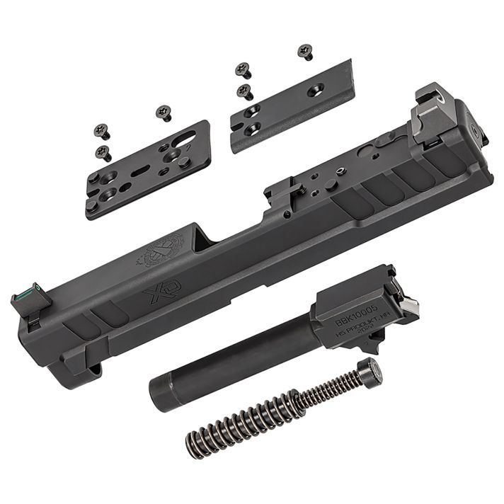 Springfield Armory XD4902 XD OSP9mm Luger 4" Barrel, Black Steel Slide for Springfield XD with Optics Cut, Suppressor Height Night Sights, Includes Cover Plates
