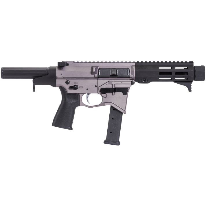 Maxim Defense MXM48174 CPS MD9 9mm Luger Caliber with 5.50" Barrel, Urban Grey Anodized Metal Finish, Black Maxim CQB Brace & Polymer Grip Right Hand