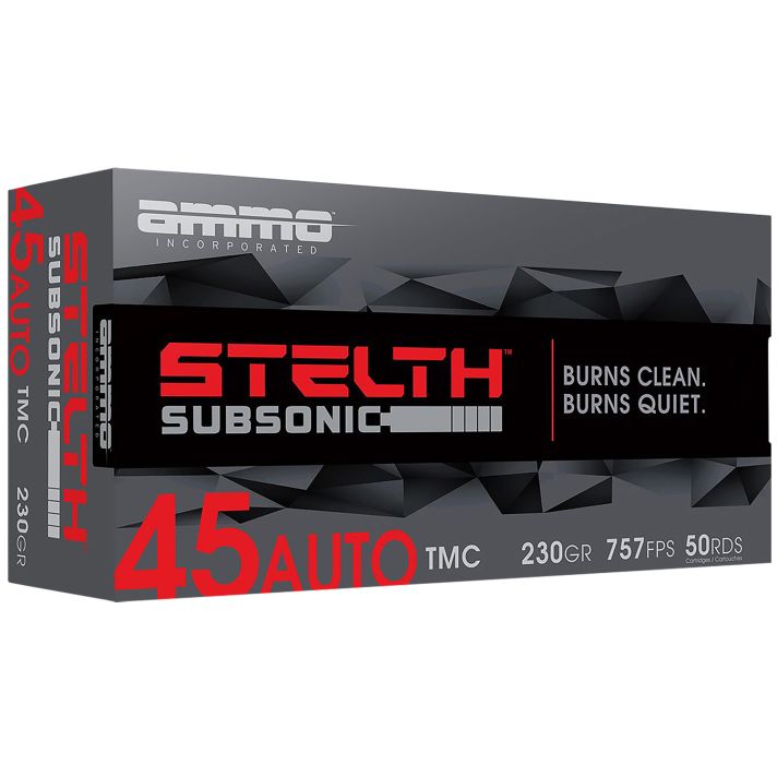 Ammo Inc 45230TMCSTL stelTH45ACP 230gr Total Metal Case 50 Per Box/20 Case