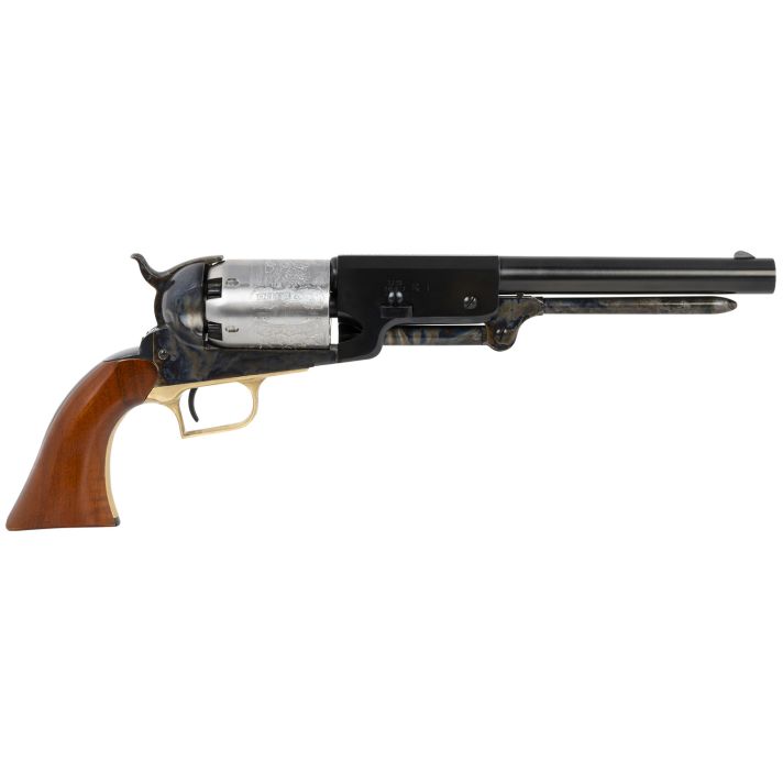 Cimarron CA020COF 1847 Walker 44 Cal 6 Shot 9" Blued Round Steel Barrel, White Engraved Cylinder, Color Case Hardened Steel Frame, Walnut Grip, Exposed Hammer