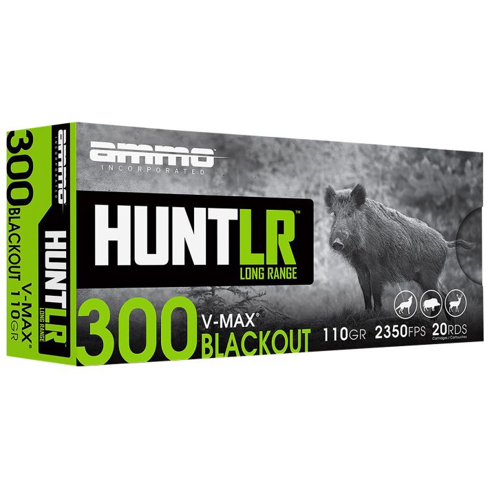 Ammo Inc 300B110VMXA20 Signature300Blackout 110gr Hornady V-Max 20 Per Box/10 Case