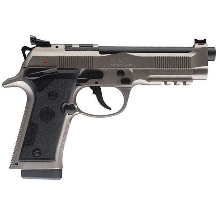 Beretta USA J92XPCO21 92X PCO Full Size Frame 9mm Luger 15+1 4.90" Black Barrel, Gray Nistan Optic Ready/Serrated Steel Slide & Frame w/Beavertail & Picatinny Rail