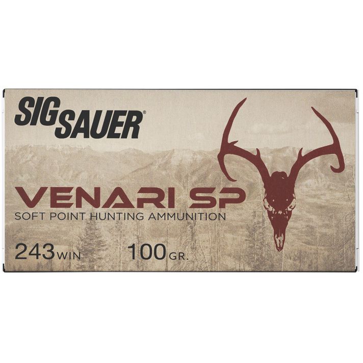 Sig Sauer V243SP10020 Venari243Win 100gr Soft Point 20 Per Box/10 Case