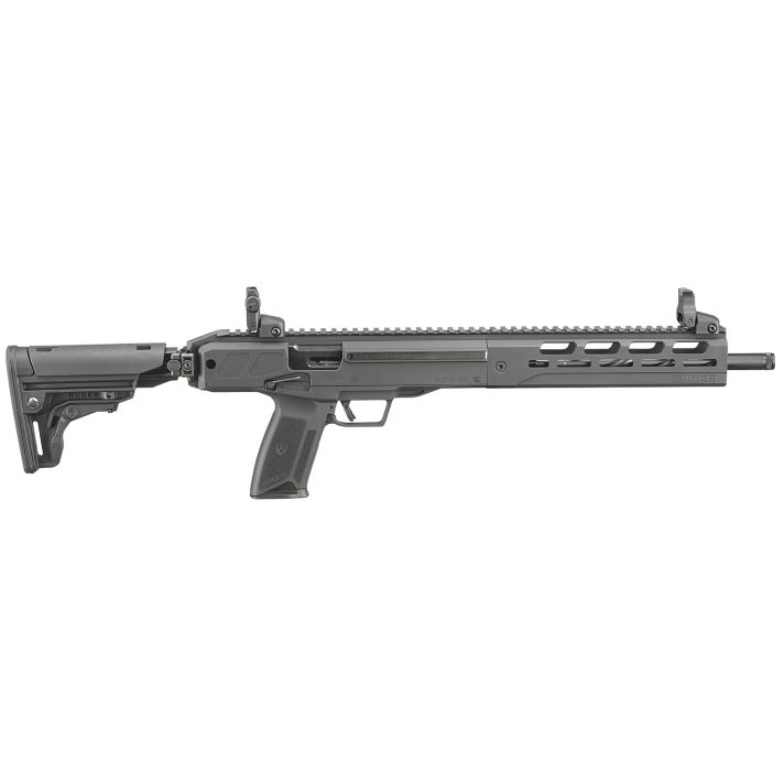 Ruger 19302 LC Carbine5.7x28mm 10+1 16.25" Nitride Fluted Barrel, Black Hard Coat Anodized Finish, M-LOK Handguard, OEM Flip Up Sights, Synthetic Folding Adjustable Stock, Black Polymer Grip