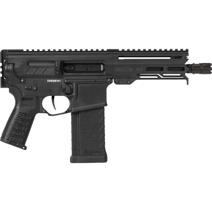 CMMG 54AA847AB Dissent5.7x28mm 32+1 6.50", Black Cerakote Rec, OEM Grip, Picatinny Buffer Adapter, Zeroed Drop-In Single Stage Trigger