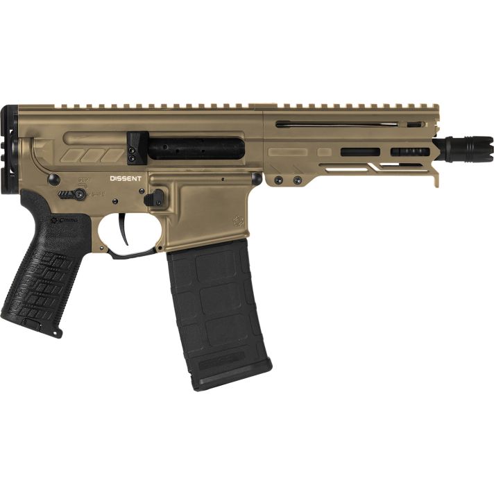 CMMG 30A0E33CT Dissent MK4 300 Blackout 30+1 6.50", Coyote Tan Cerakote Rec, OEM Grip, Picatinny Buffer Adapter, Zeroed Drop-In Single Stage Trigger