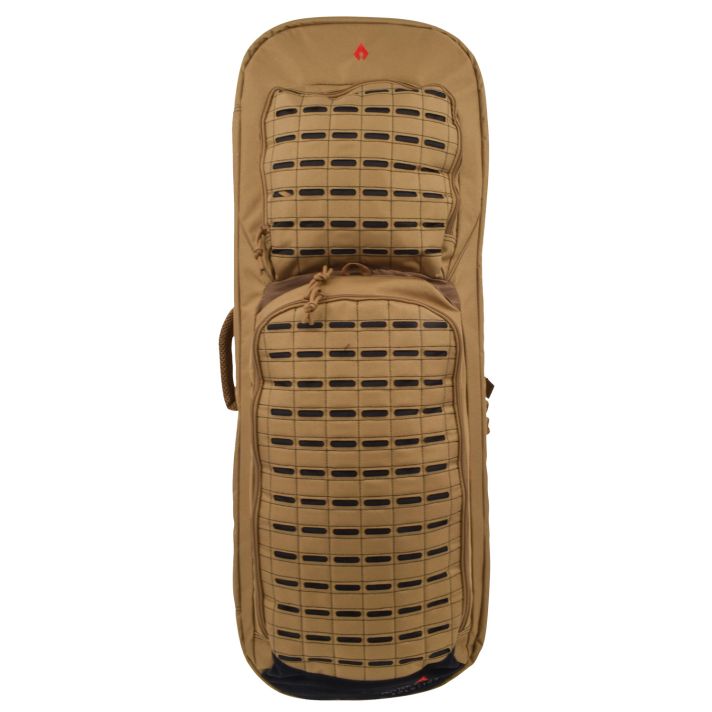 Advance Warrior Solutions FR28RBPTN/BL Frame28" L Backpack with Side Handle, Tan Polyester for Tactical Rifle, Molle Front