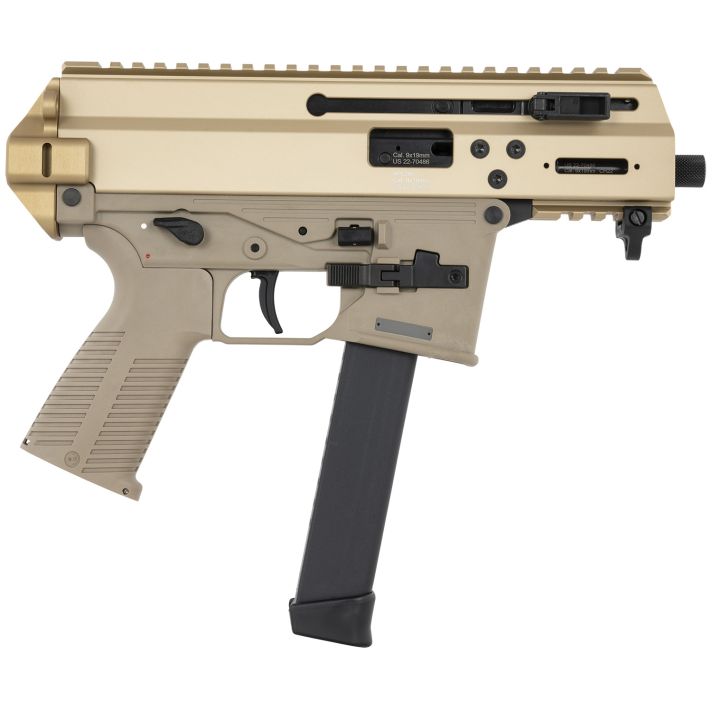 B&T Firearms 36176502GCT APC9K9mm Luger 33+1 4.30" Black Steel Barrel, Coyote Tan Picatinny Rail Receiver, Brace Adapter, Coyote Polymer Grips, Ambidextrous