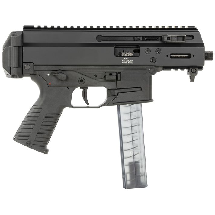 B&T Firearms 36045 APC9K Pro 9mm Luger 30+1 4.30" Black Threaded Barrel, M-LOK Handguard, Black Hard Coat Anodized Aluminum Picatinny Rail Receiver, Black Polymer Grips, Ambidextrous