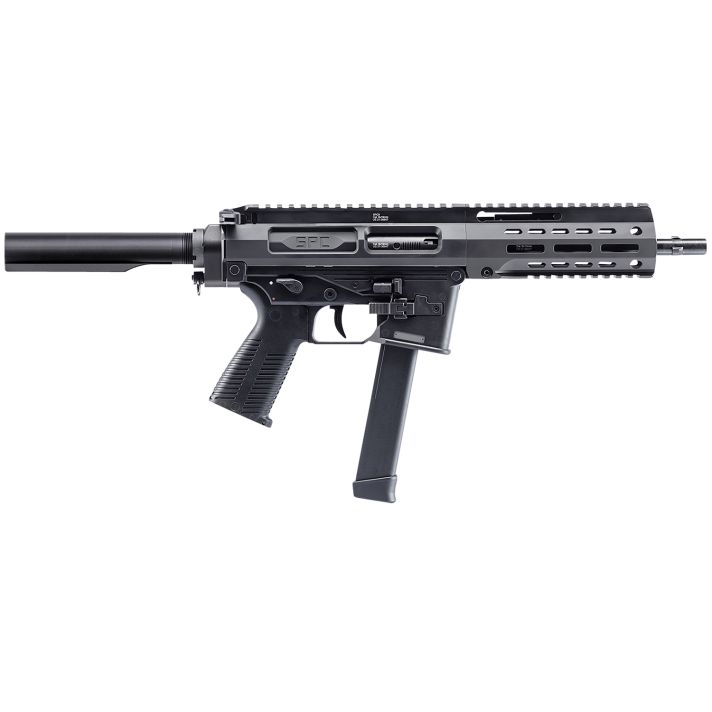 B&T Firearms 500003ABG SPC99mm Luger 33+1 9.10", Black, Buffer Tube Stock, Polymer Grip (Glock Mag Compatible)
