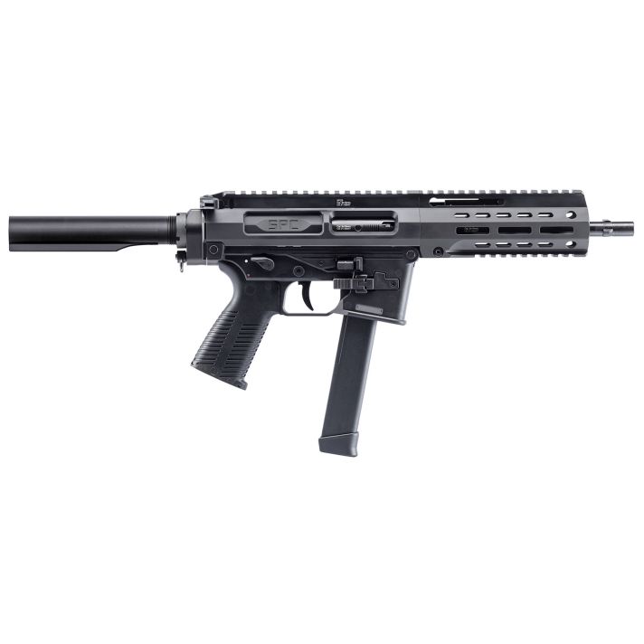 B&T Firearms 500003AB SPC99mm Luger 33+1 9.10", Black, Buffer Tube Stock, Polymer Grip (OEM Mag)