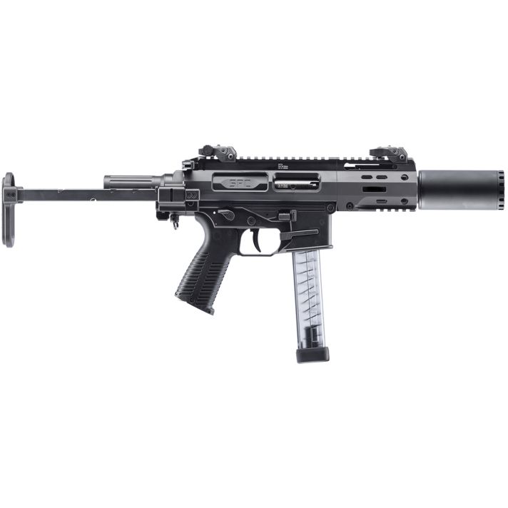 B&T Firearms 500003SDTB SPC9 SD 9mm Luger 33+1 4.50" with RBS Suppressor, Black, Tele Brace Adapter, Polymer Grip (OEM Mag)
