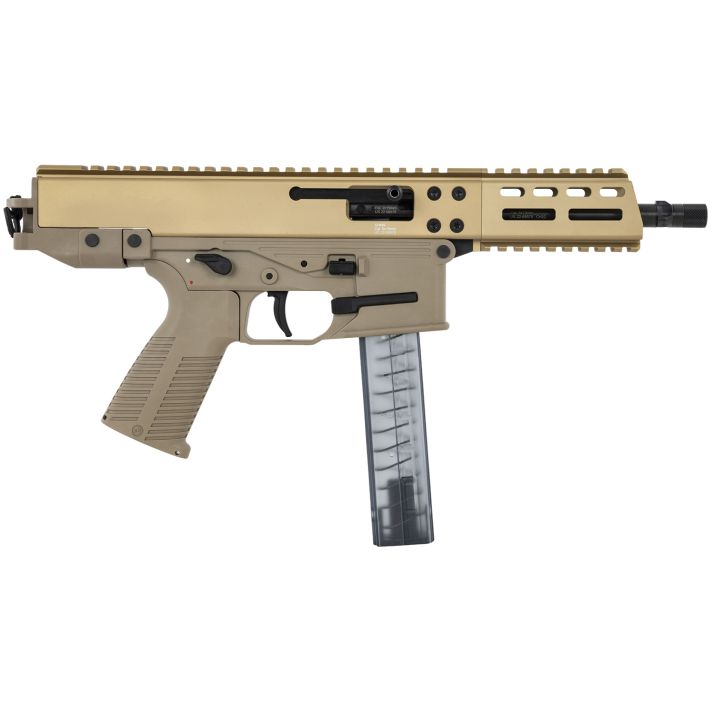B&T Firearms 4500022 CTB&T GHM9mm Luger 30+1 6.90" Coyote Tan, Collapsible Stock, Polymer Grip, Ambi Controls (OEM Mag)
