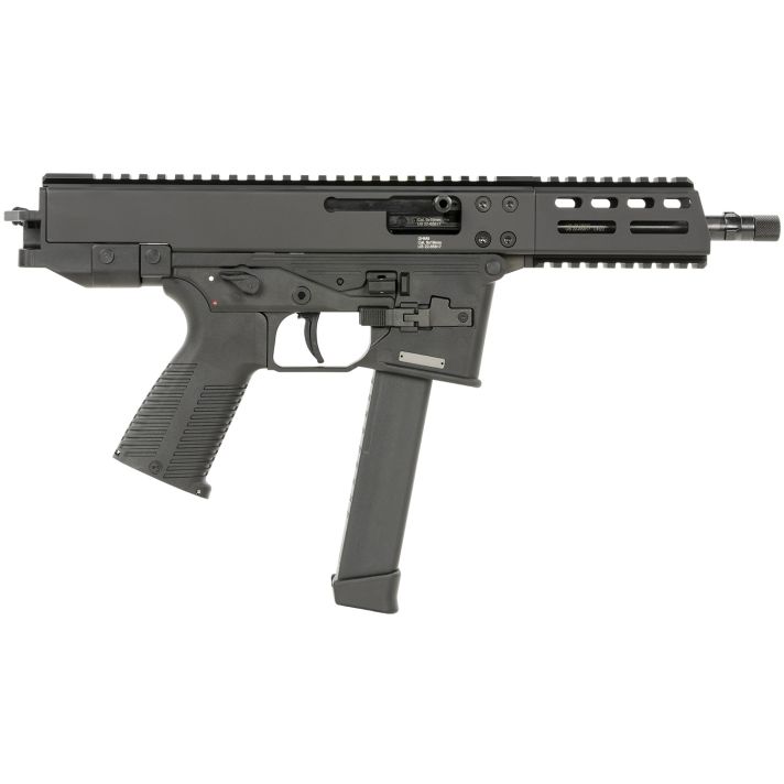 B&T Firearms 450002G GHM9mm Luger 33+1 6.90", Tri-Lug Threaded Muzzle, Black, No Brace, Polymer Grips, Ambi Controls (Glock Mag Compatible)